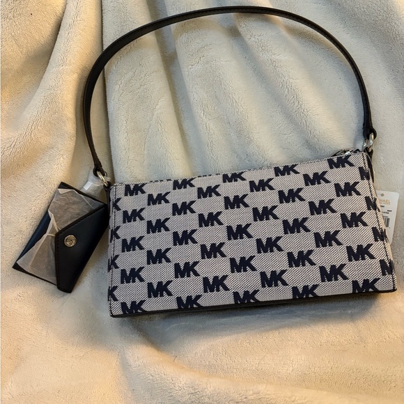 Michael Kors Navy and White Purse with Cardholder - Picture 2 of 12